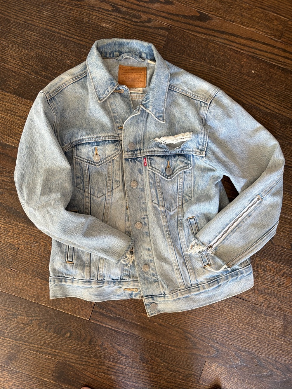 Levi's Light Blue Distressed Denim Trucker Jacket